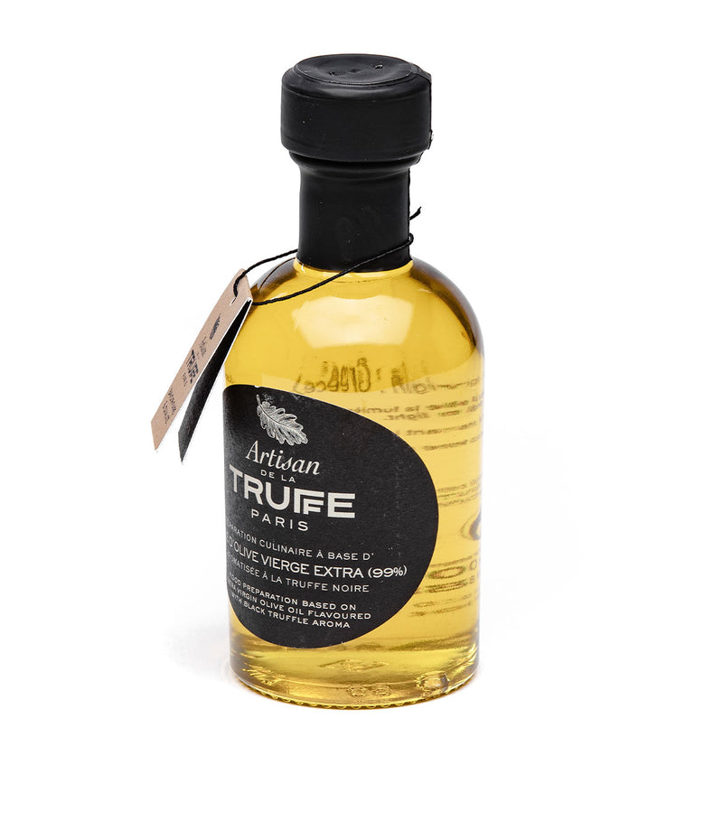 Extra virgin olive oil with black truffle flavour