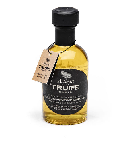 Extra virgin olive oil with black truffle flavour