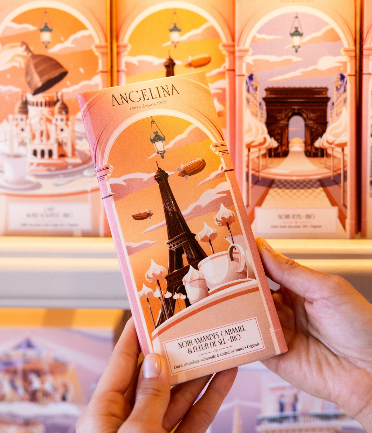 Tablette de Chocolat Noir Amandes, Caramel BIO et fleur de sel