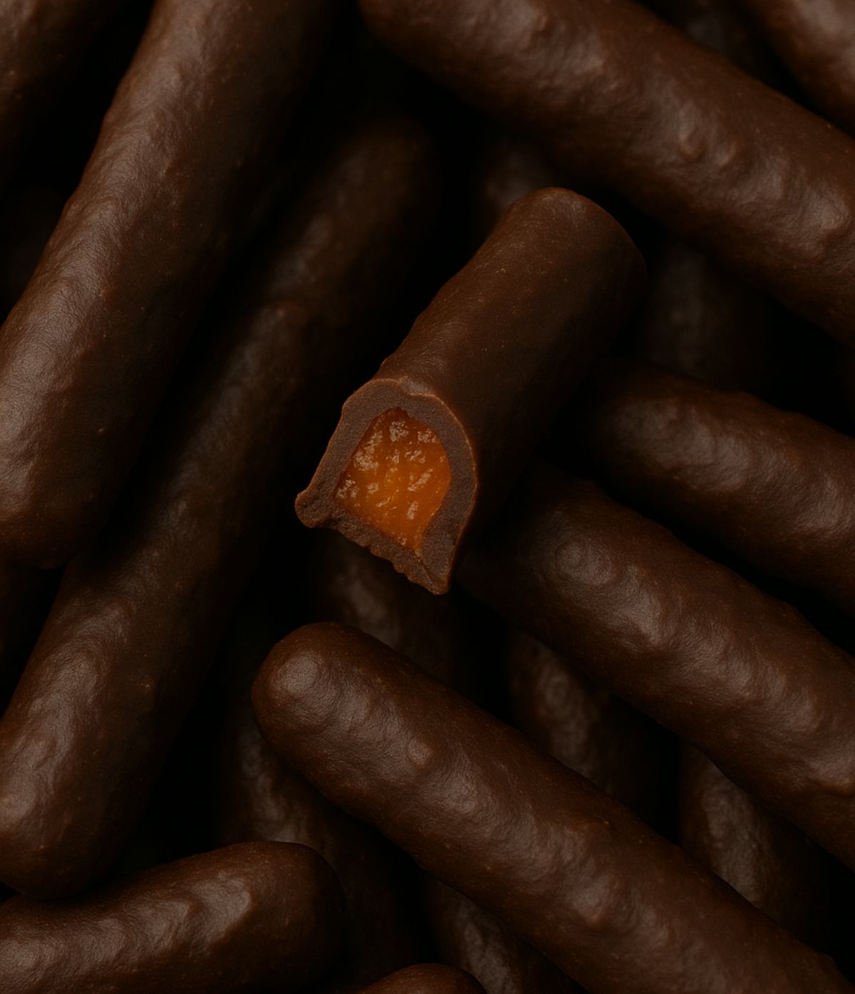 Orangettes enrobées de chocolat noir