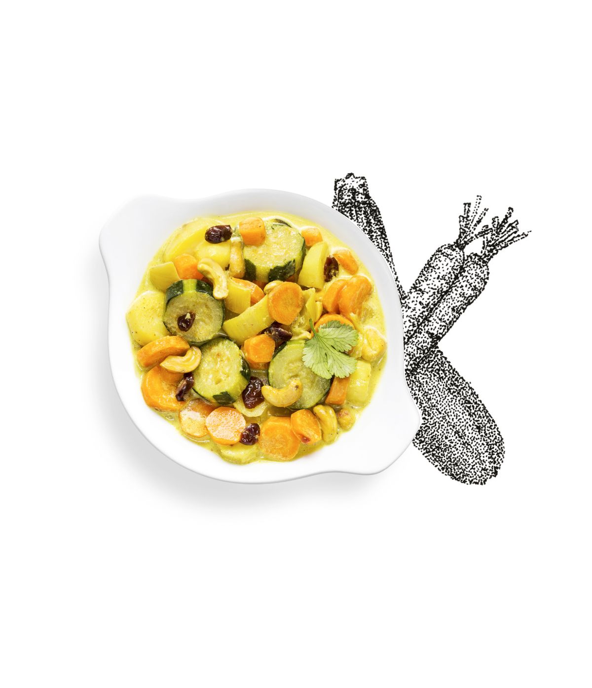 Curry doux de légumes aux cranberries