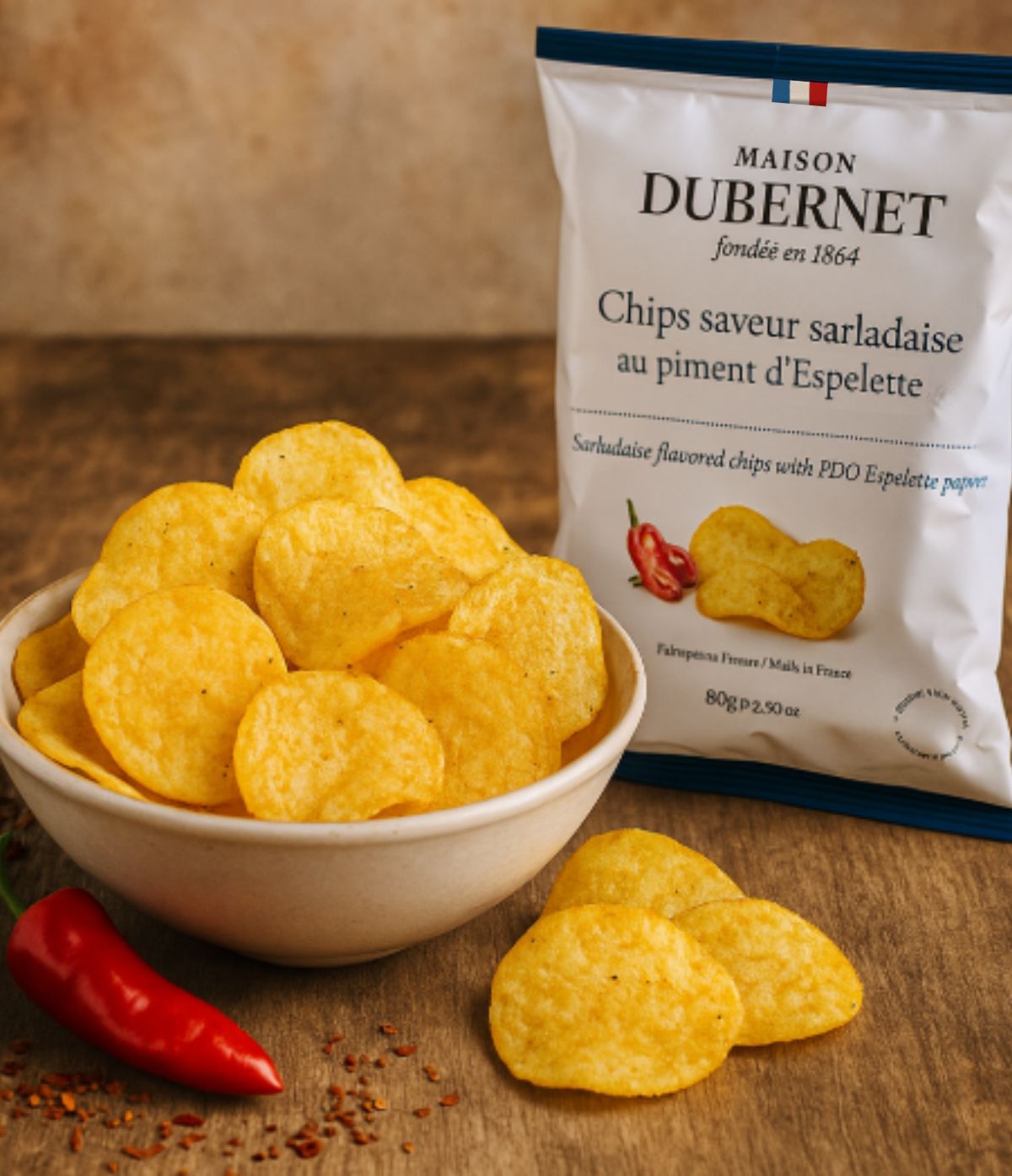 Chips saveur sarladaise au piment d’Espelette
