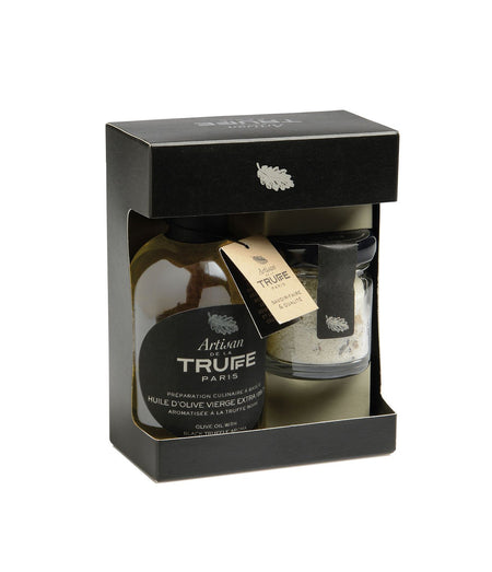 Coffret duo huile d'olive et sel à la truffe