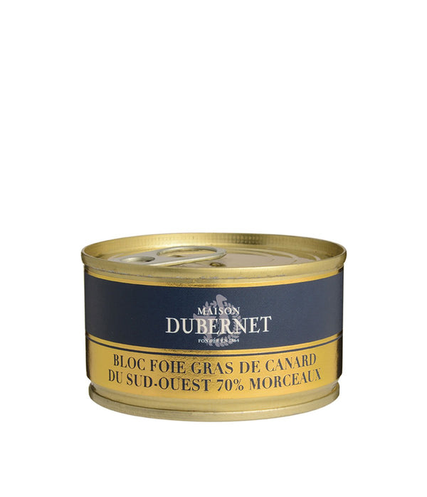 Bloc de foie gras de canard avec 70% de morceaux
